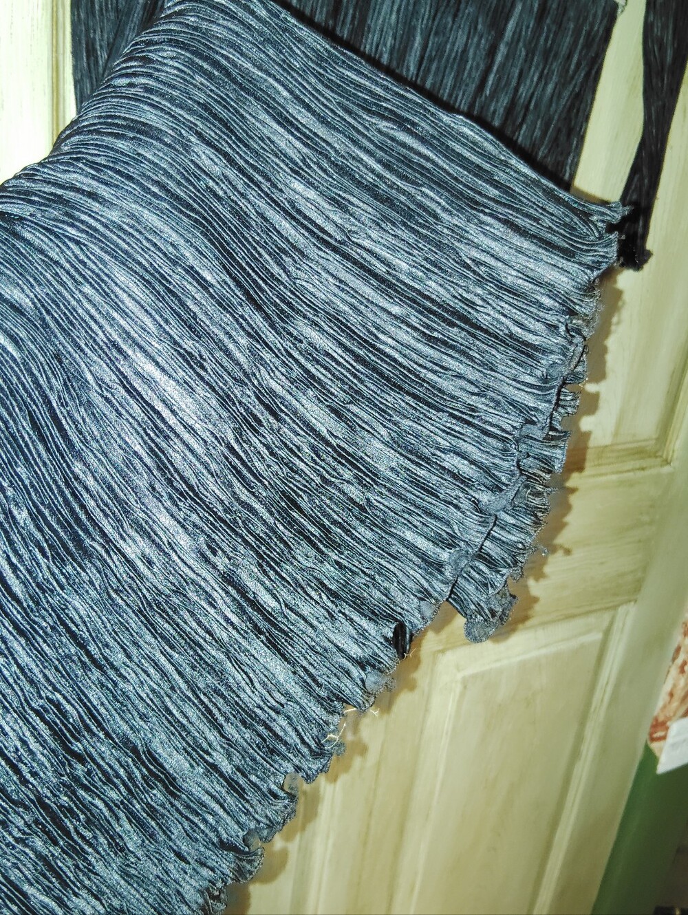 RARE Vintage Mary McFadden Couture Black Pleated 80's Gown Gold Beads Sz 4 - Picture 8 of 10